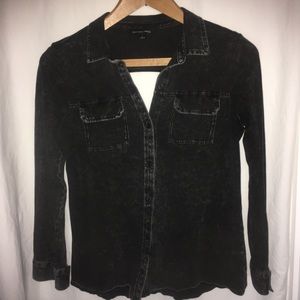 Rock & Republic black button up long sleeve shirt.